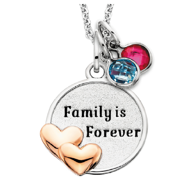 "Family is Forever" Drop Pendant in Sterling Silver (Charms Sold Separately)