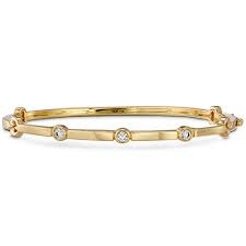 Hearts on Fire Copley Bangle Bracelet with .16ctw Round Diamonds in 18k Yellow Gold
