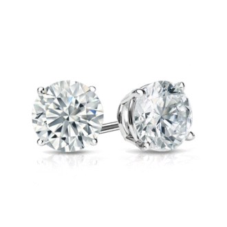4 Prong Stud Earrings with .75ctw Round Lab Grown Diamonds in 14k White Gold