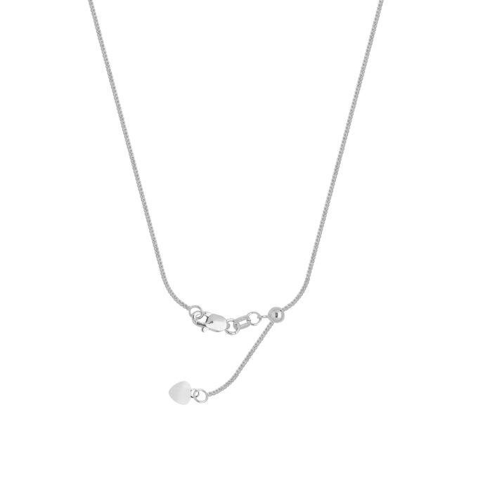 Wheat Chain 1.25mm in Sterling Silver, 22" Adjustable Length
