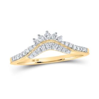 Tiara Wedding Band with .20ctw Round Diamonds in 10k Yellow Gold