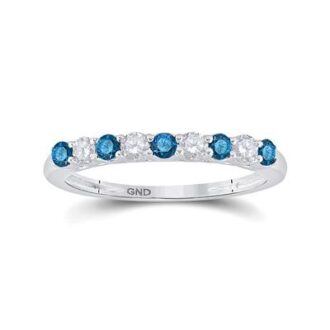 Wedding Band with .50ctw Round Diamonds in 10k White Gold