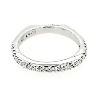 Wedding Band with .21ctw Round Diamonds in 18k White Gold