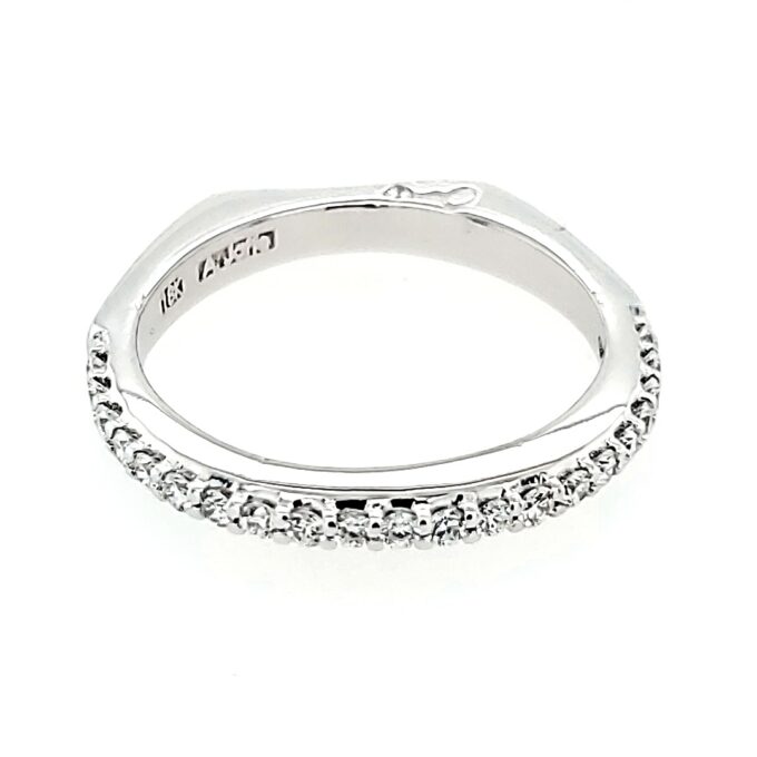 Wedding Band with .21ctw Round Diamonds in 18k White Gold