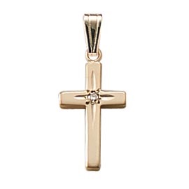 14Kgf Rd Dia Poli Cross Pend W/15" Chain