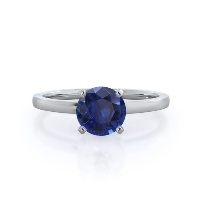 Birthstone Ring with Lab Grown Sapphire in Sterling Silver