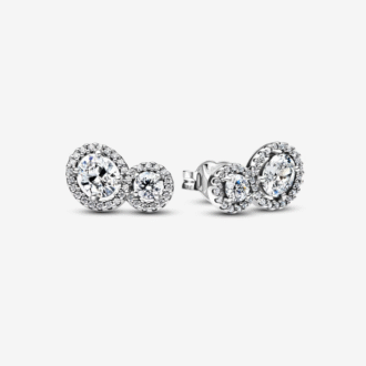 Pandora Clear CZ Infinity Stud Earrings in Sterling Silver