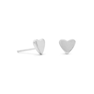 Heart Stud Earrings in Sterling Silver