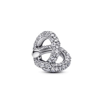 Sterling Silver Heart Infinity Charm with Clear CZ