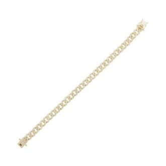 Heavy Link Bracelet with 2.50ctw Round Diamonds in 14k Yellow Gold