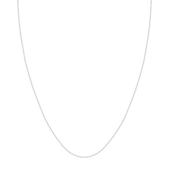Cable Chain in 10k White Gold 22" Adjustable Length