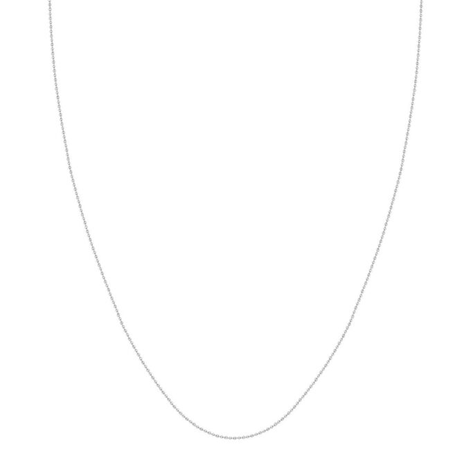 Cable Chain in 10k White Gold 22" Adjustable Length