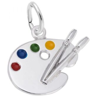 Artist Palette Charm in Sterling Silver by Rembrandt Charms