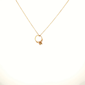 10k Yellow Gold Peridot Birthstone Ring Charm with Chain