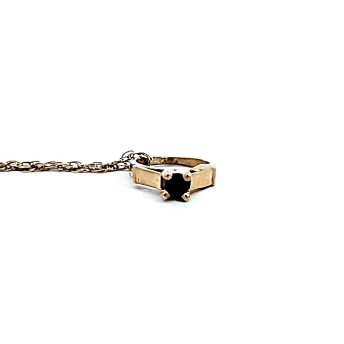 10k Yellow Gold Genuine Sapphire Birthstone Charm w/Chain