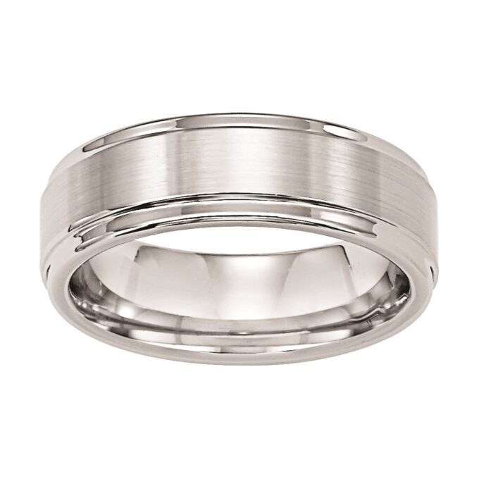 Triton Men's Wedding Band 7mm in White Tungsten Carbide