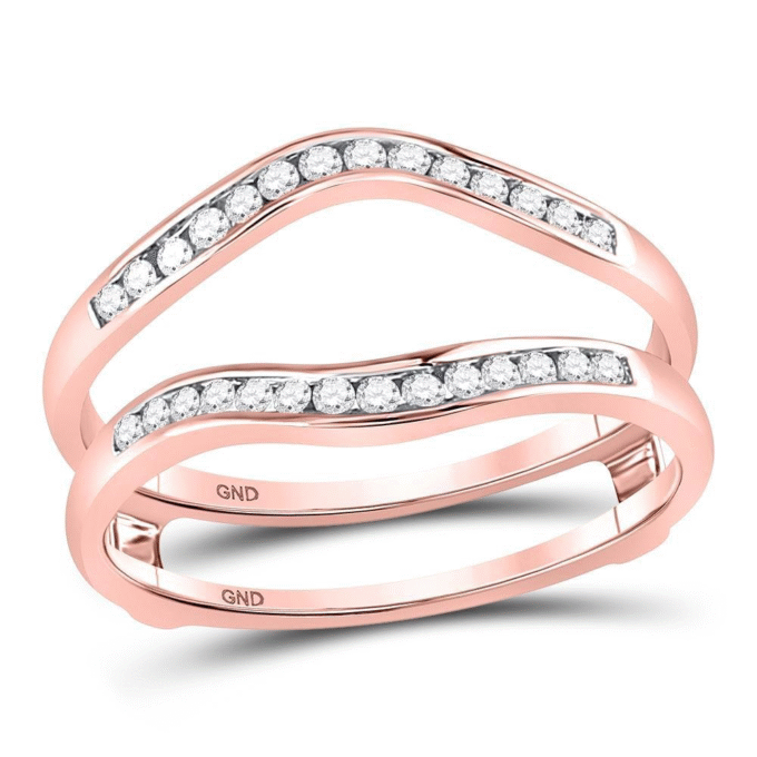 Channel Set Jacket Ring with .25ctw Round Diamonds in 14k Rose Gold