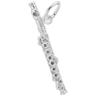 Sterling Silver 3D Flute Charm by Rembrandt Charms