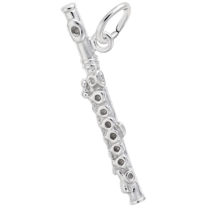 Sterling Silver 3D Flute Charm by Rembrandt Charms