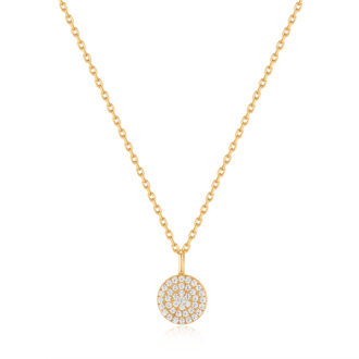 Ania Haie Yellow Gold Glam Disc Pendant Necklace