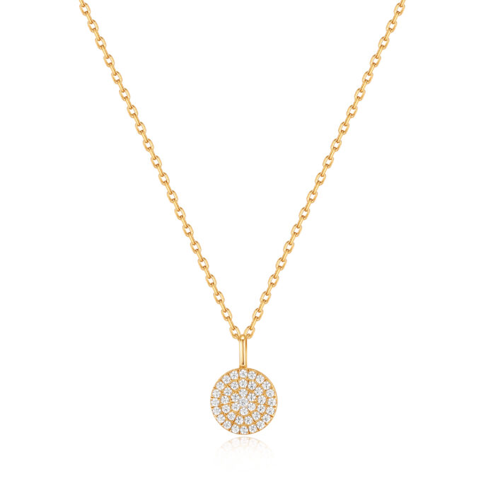 Ania Haie Yellow Gold Glam Disc Pendant Necklace