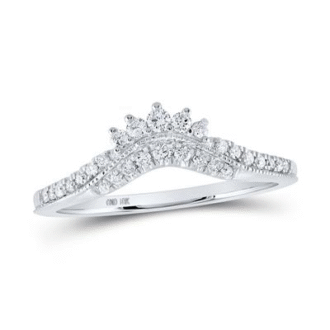 Crown Enhancer Ring with .20ctw Round Diamonds in 10k White Gold