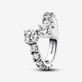 Pandora Sparkling Overlapping Band Ring