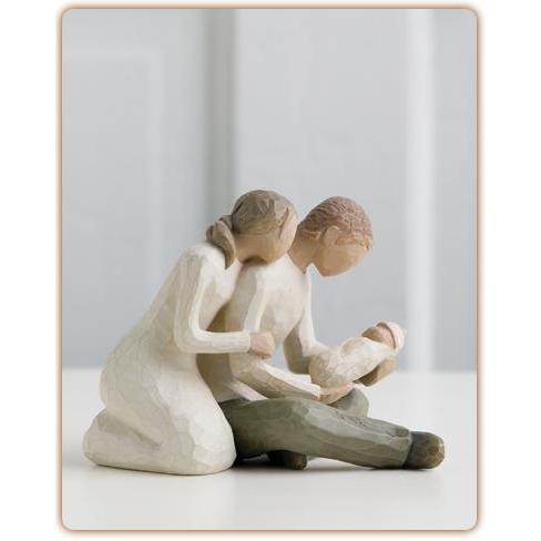 Willow Tree New Life Couple Sitting With Baby