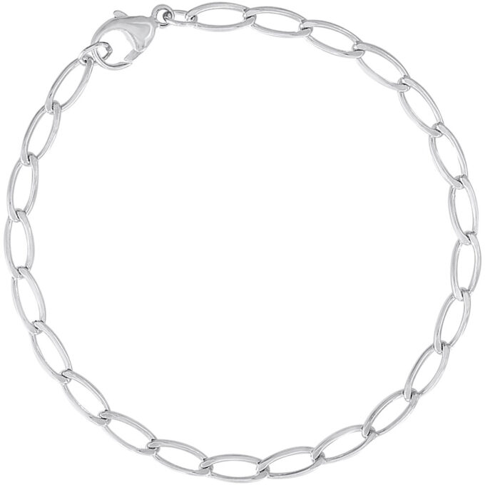 Rembrandt 7" Oval Link Charm Bracelet in Sterling Silver
