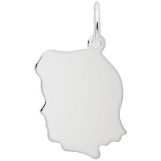 Rembrandt Girl Head Charm in Sterling Silver