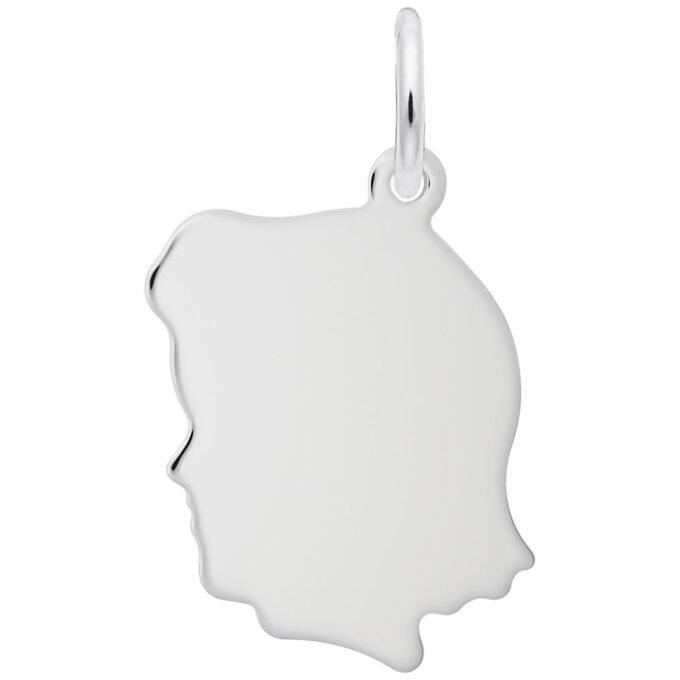 Rembrandt Girl Head Charm in Sterling Silver