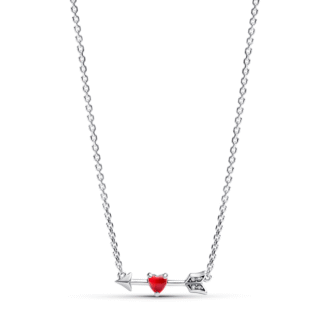 Pandora Red Murano Glass Heart & Arrow Necklace