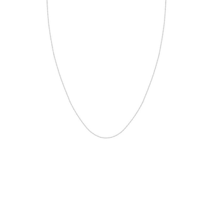Box Chain 18" Length in 14k White Gold .6mm