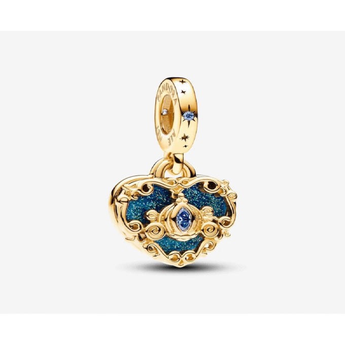 Pandora Disney Cinderella's Carriage & Heart Double Dangle Charm