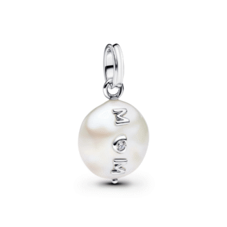 Pandora Mom Coin Dangle Charm with Freshwater Pearl & CZ
