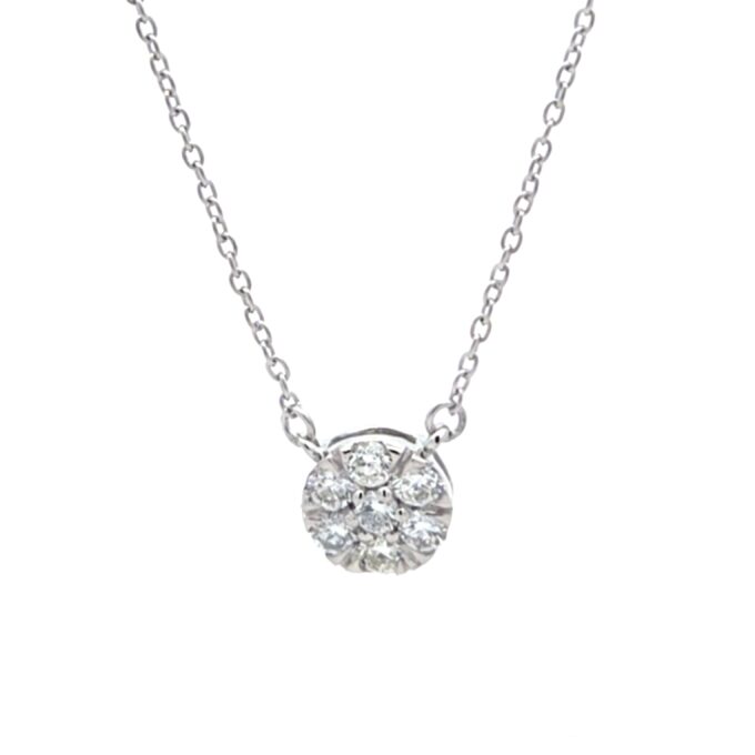 Pre-Owned Cluster Pendant with .375CTW Round Diamonds on 18" Chain