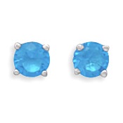 Silver Stars Collection December Birthstone Stud Earrings