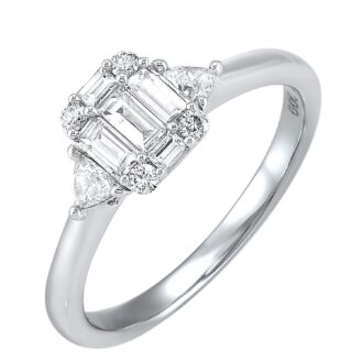 Engagement Ring with .50ctw Diamonds in 14k White Gold