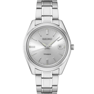 Seiko Men's Titanium Dress Watch with Silver Dial