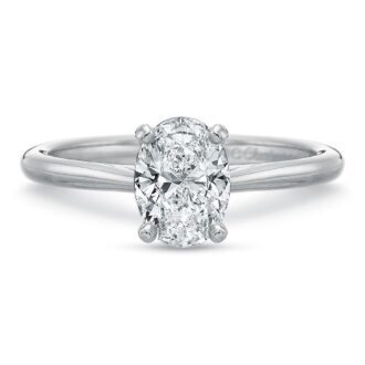 Solitaire Engagement Ring with .46ct Oval Diamond in 14k White Gold