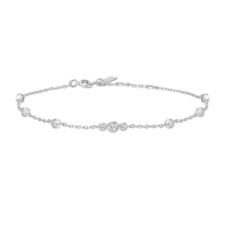 Ania Haie Silver Bezel Set CZ Station Bracelet