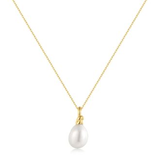 Ania Haie Yellow Gold Pearl Drop Pendant Necklace