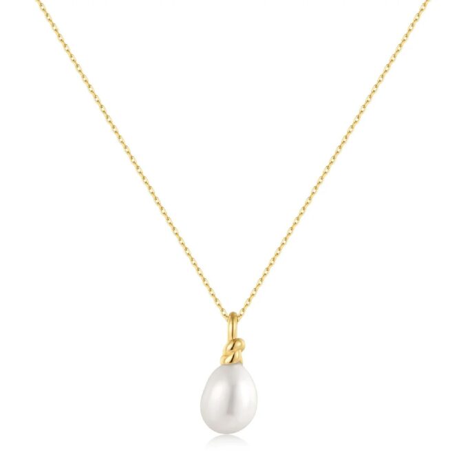 Ania Haie Yellow Gold Pearl Drop Pendant Necklace