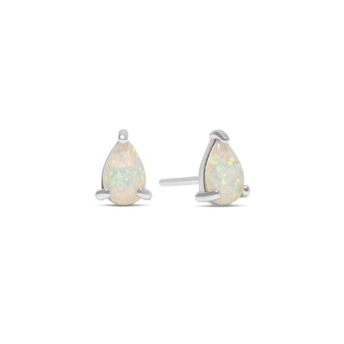 Elegant Sterling Silver Pearl Opal Stud Earrings for Timeless Style