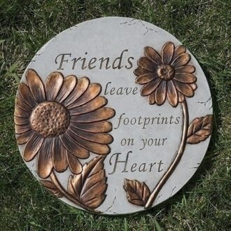 Garden Stone: "Friends Leave Footprints" - Heartwarming 9" Decor