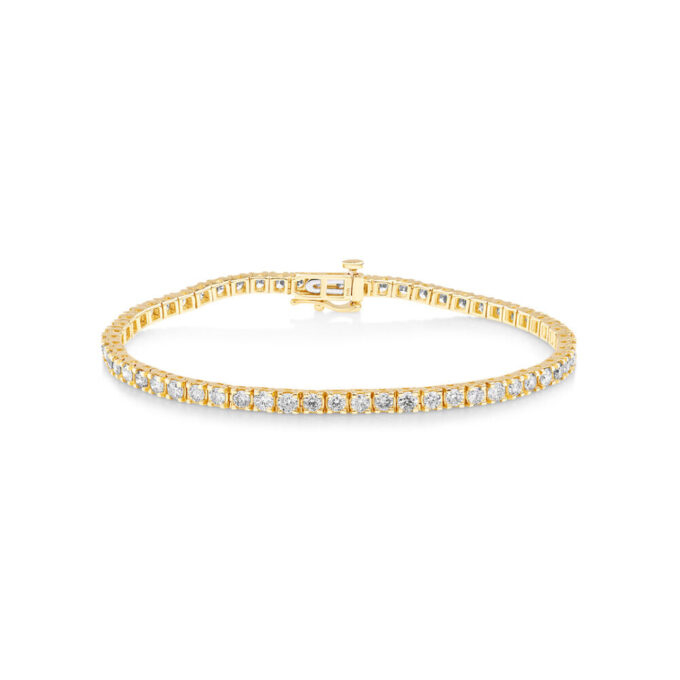 Tennis Bracelet with 1ctw Round Diamonds in 14k Yellow Gold