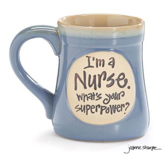 Porcelain Mug with "Superpower Nurse" Inspirational Message