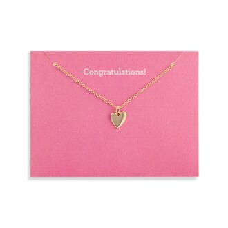 Gold-Plated "Congratulations" Heart Pendant Necklace 18"