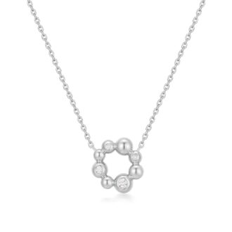 Ania Haie Silver Asymmetric Beaded Circle Necklace