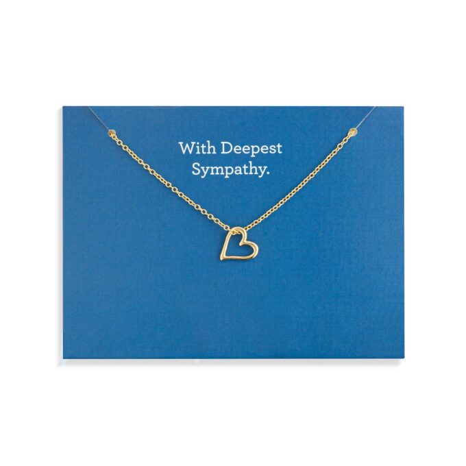 YGP "With Deepest Sympathy" Open Heart Pendant Necklace 18"